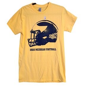 Gildan Michigan Football T‎ Shirt Mens Small Yellow 2022 Schedule Graphic Tee